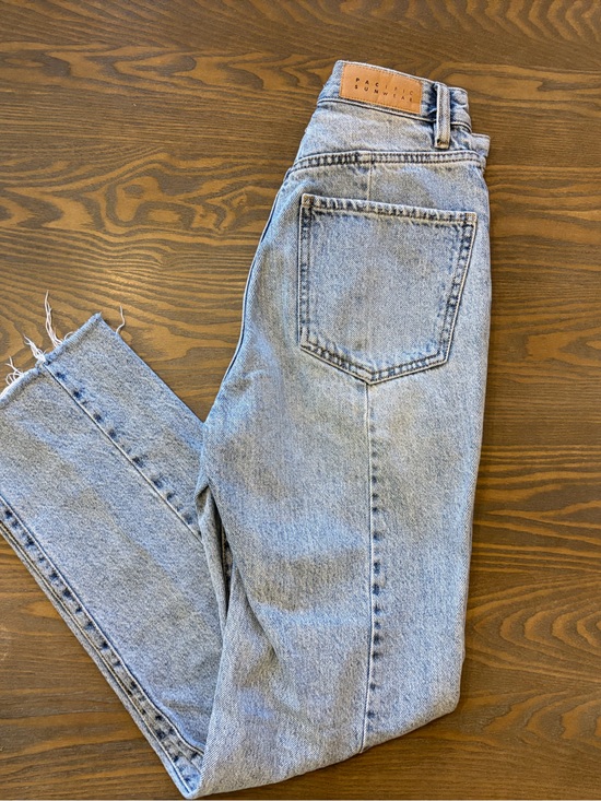 PacSun Denim - PacSun High Waisted Straight Leg Jeans Raw Hem Light Wash Size 25